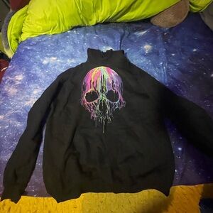 NWOT!!! Men’s Gildan Psychedelic Skull Hoodie - size Large 🔥